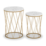 Olsen Marble Topped Gold Framed Side Tables from Roseland Furniture