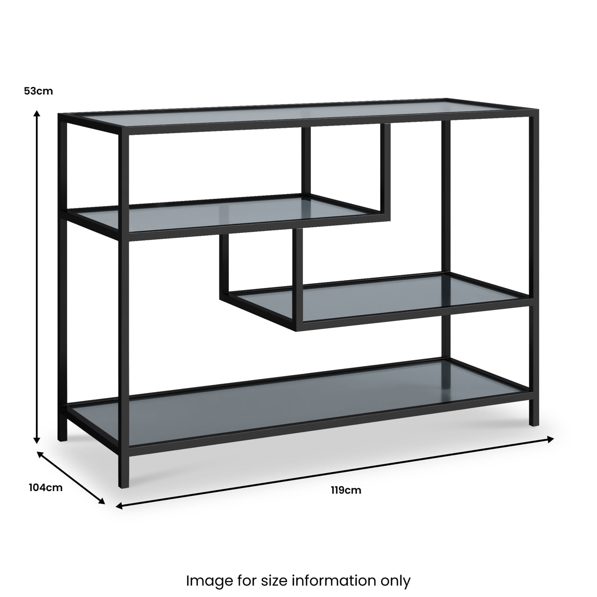 Castro Open Shelf Console Table Dims from Roseland Furniture