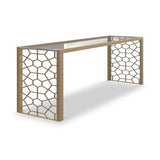 Niko Honeycomb Glass Console Table Dims from Roseland Furniture