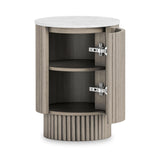 Amelie Fluted Side Table with Door from Roseland Furniture