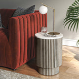 Amelie Fluted Side Table with Door from Roseland Furniture