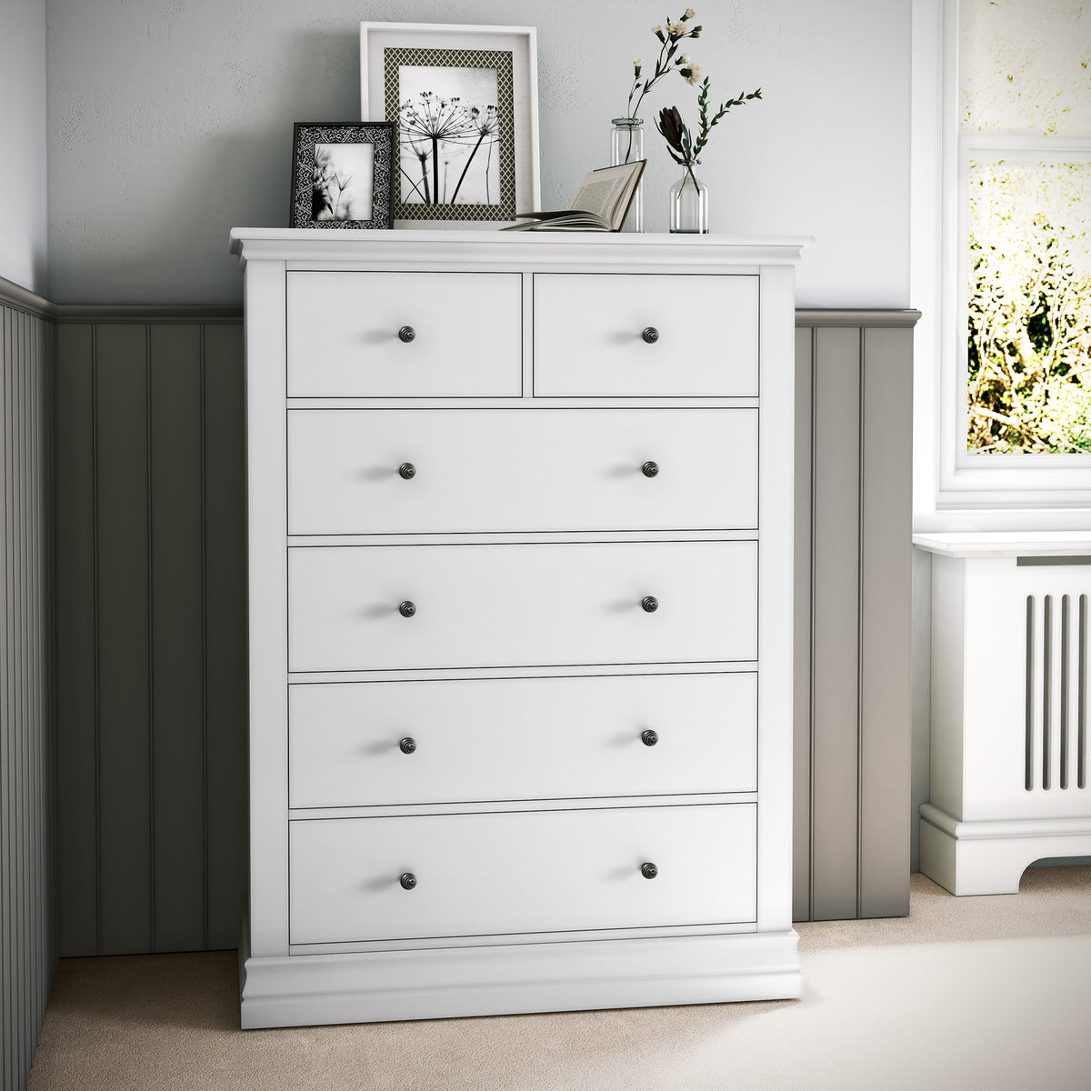 Porter White 2 Over 4 Chest of Drawers from Roseland Furniture