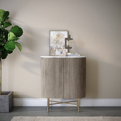 Amelie Grey Fluted Mini Sideboard