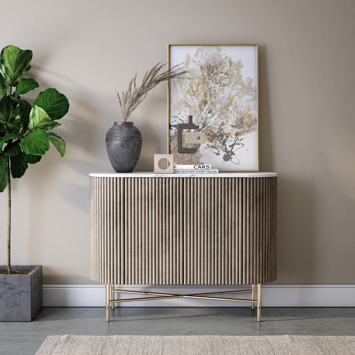 Amelie Fluted Small Sideboard from Roseland Furniture