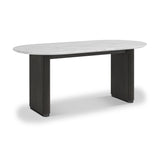 Milo Mango & Marble Oval Dining Table Black from Roseland Furniture