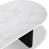 Milo Mango & Marble Oval Dining Table Black from Roseland Furniture