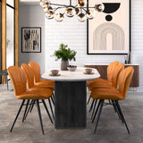 Milo Mango & Marble Oval Dining Table Black from Roseland Furniture