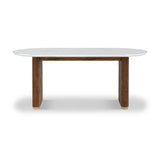 Milo Mango & Marble Oval Dining Table Brown from Roseland Furniture