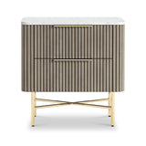 Amelie 2 Drawer Fluted Bedside from Roseland Furniture