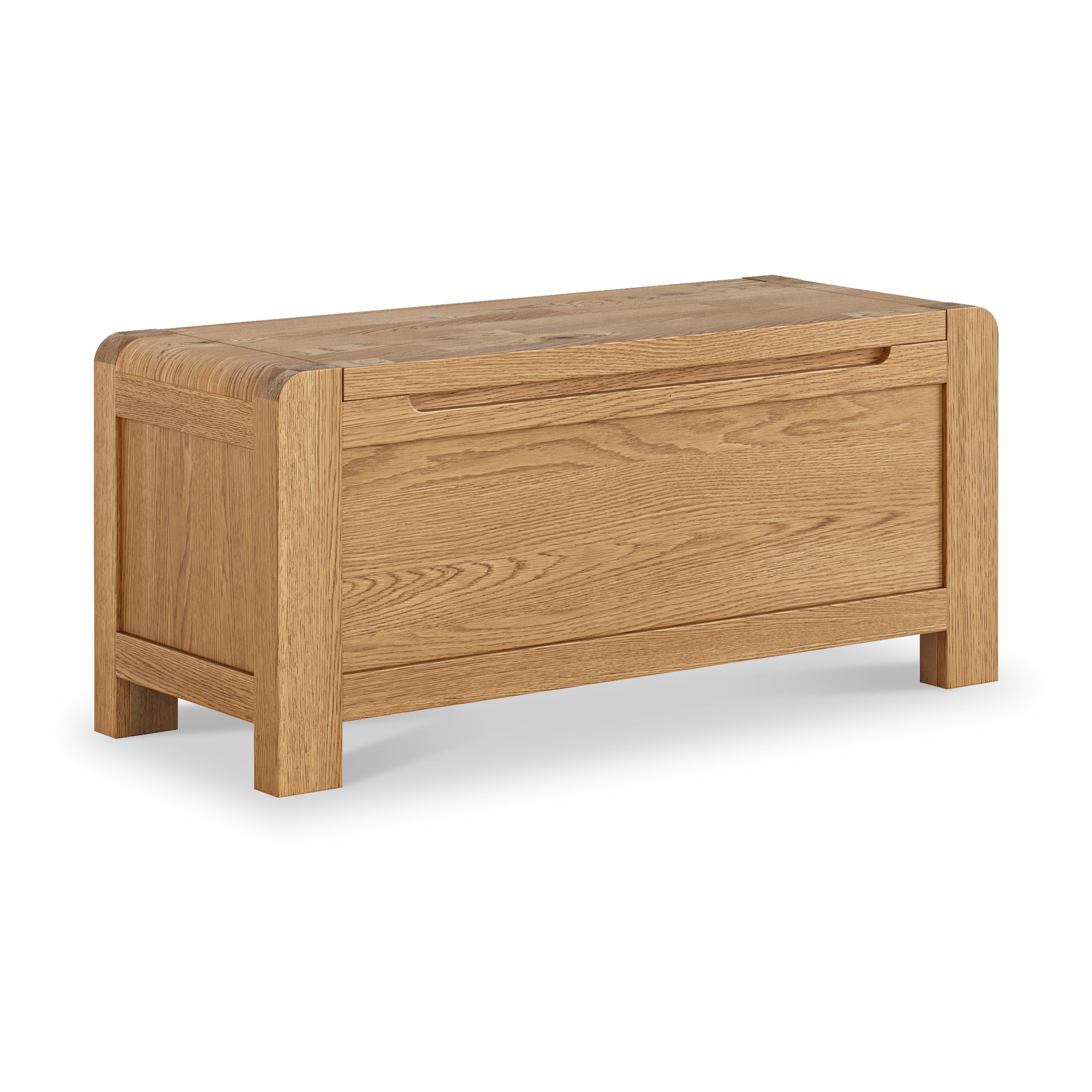 Harvey Oak Blanket Box Ottoman Storage for Bedroom Roseland