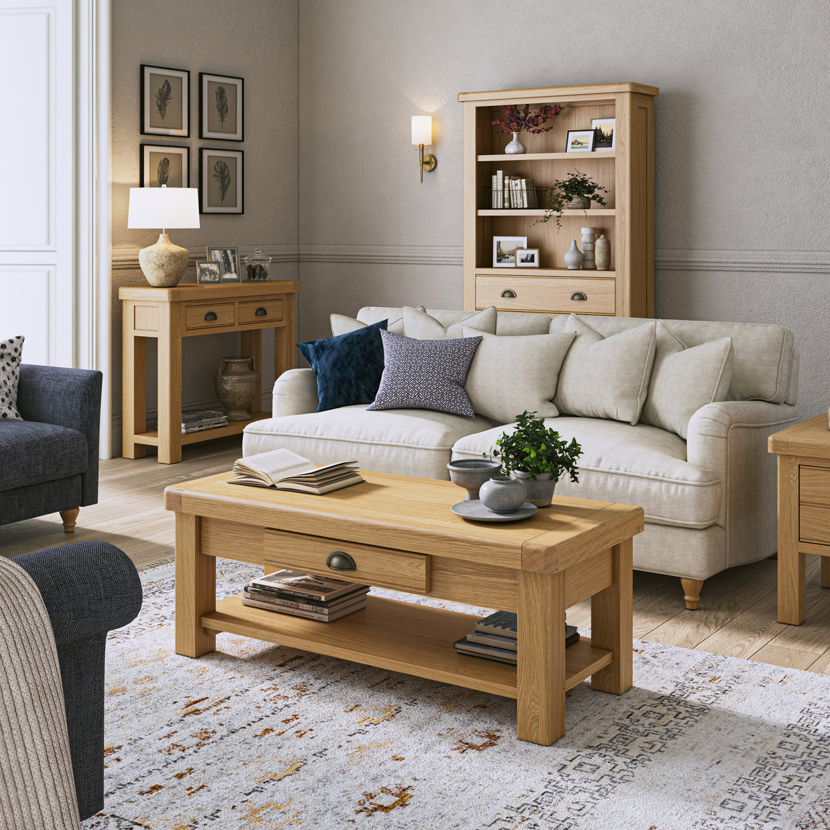 Portland Oak 1 Drawer Coffee Table from Roseland Furniture