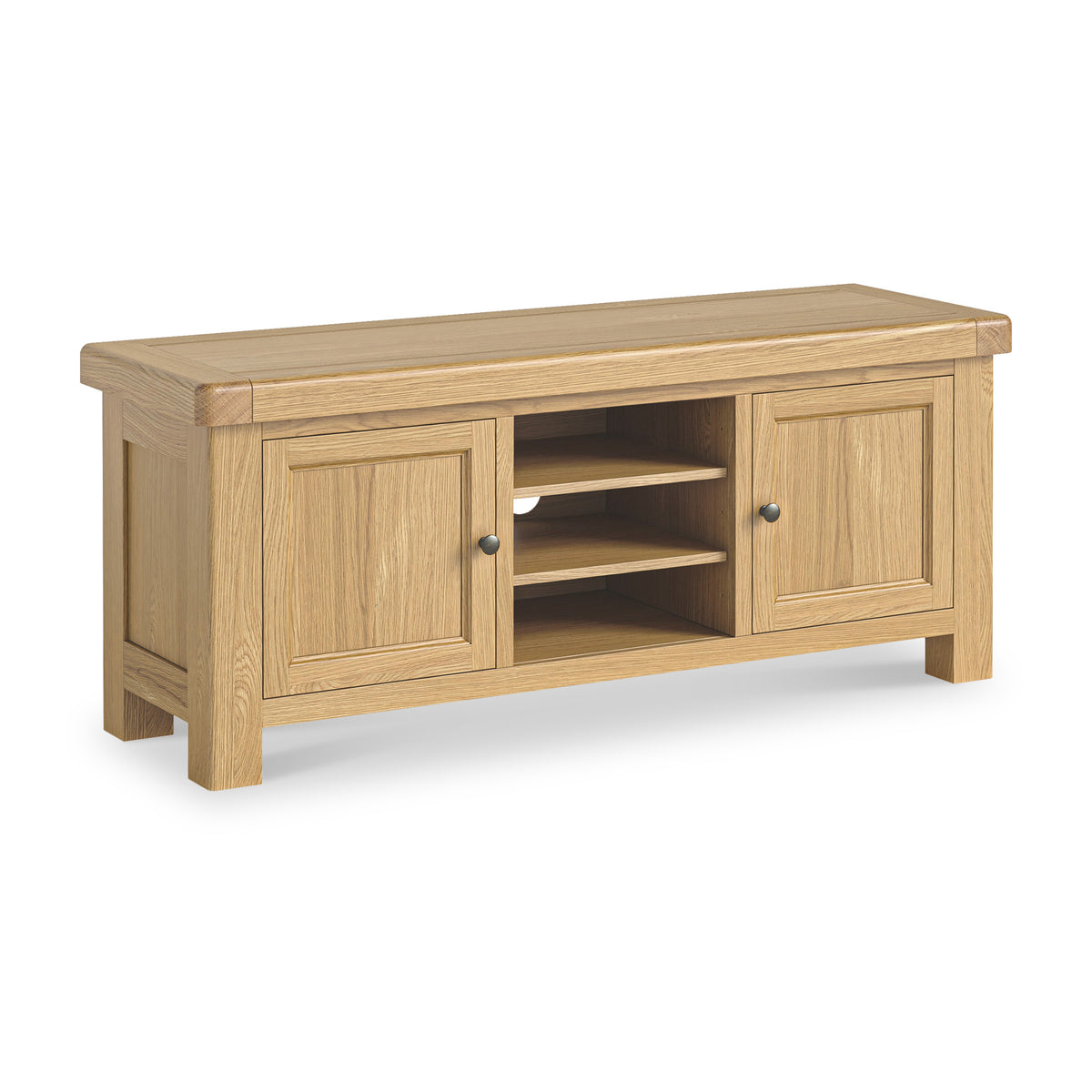 Portland Oak Wide 140cm TV Unit from Roseland Furniture