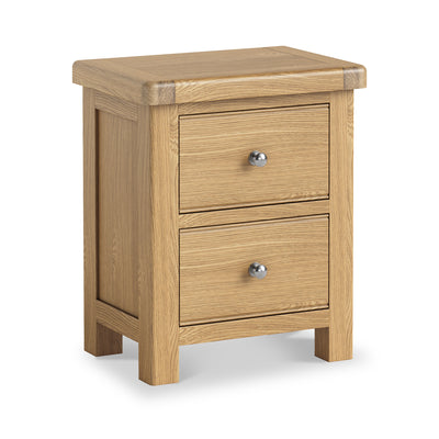 Portland Oak 2 Drawer Bedside Table