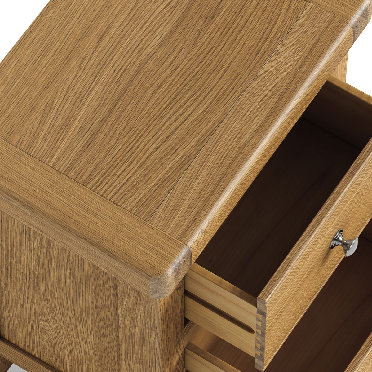 Portland Oak 2 Drawer Bedside from Roseland Furniture