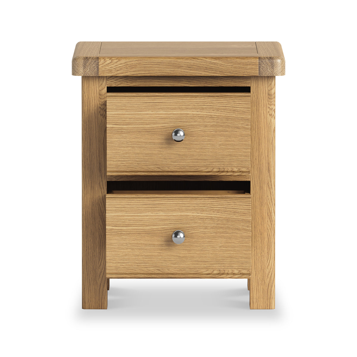 Portland Oak 2 Drawer Bedside from Roseland Furniture