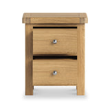 Portland Oak 2 Drawer Bedside from Roseland Furniture