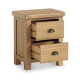 Portland Oak 2 Drawer Bedside from Roseland Furniture