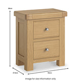 Portland-Oak-2-Drawer-Bedside-Table from Roseland Furniture