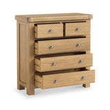 Portland Oak 2 Over 3 Drawer Chest from Roseland Furniture