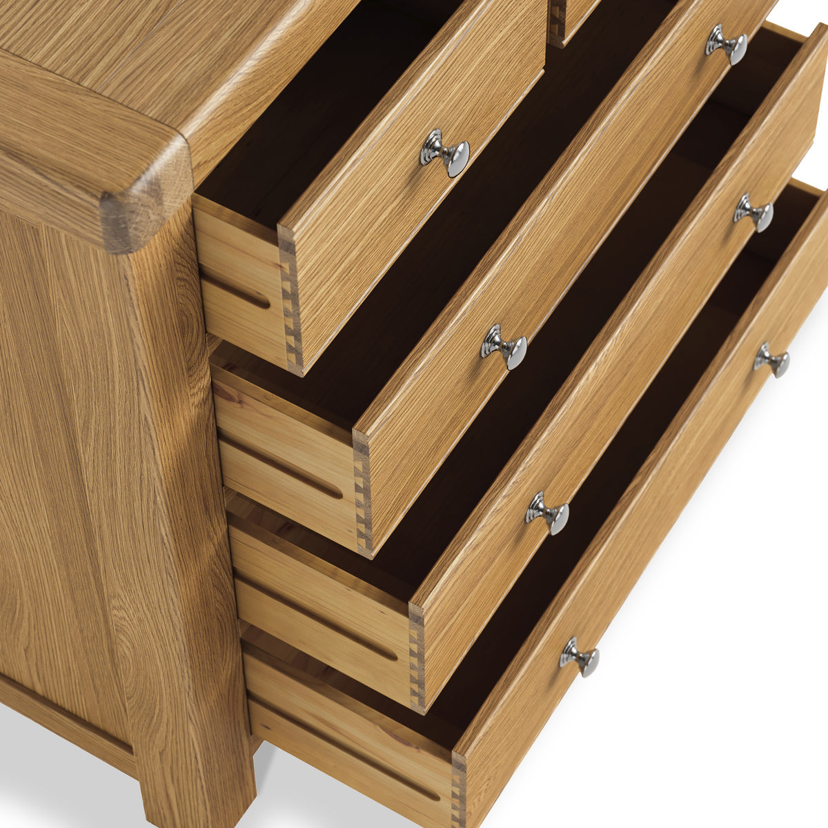 Portland Oak 2 Over 3 Drawer Chest from Roseland Furniture