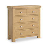 Portland-Oak-2-Over-3-Drawer-Chest from Roseland Furniture