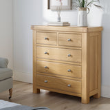 Portland-Oak-2-Over-3-Drawer-Chest from Roseland Furniture