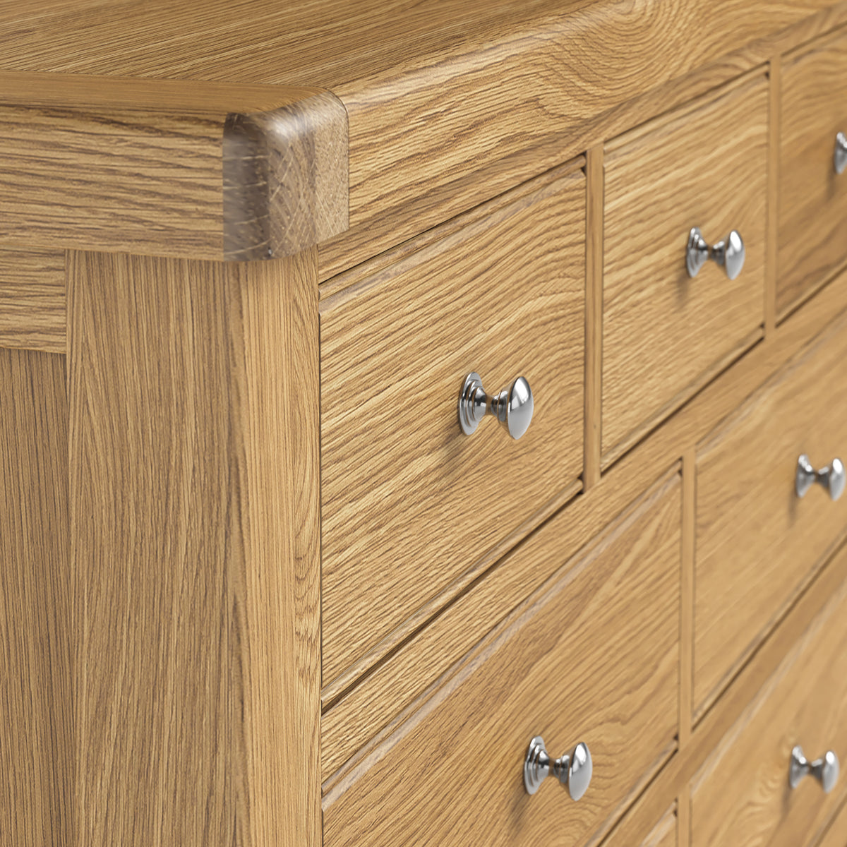 Portland Oak 3 Over 4 Drawer Chest from Roseland Furniture