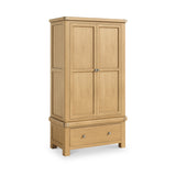 Portland Oak 1 Drawer Double Wardrobe from Roseland Furniture