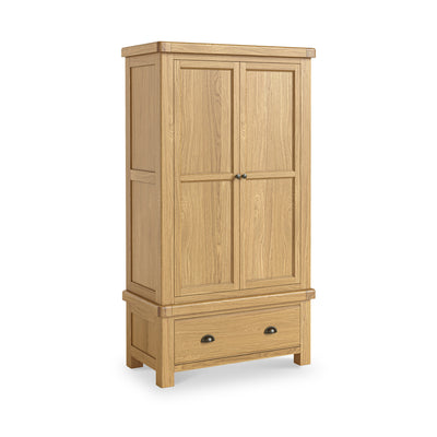 Portland Oak Double Wardrobe & Drawer