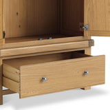 Portland Oak 1 Drawer Double Wardrobe from Roseland Furniture