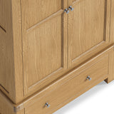 Portland Oak 1 Drawer Double Wardrobe from Roseland Furniture