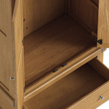 Portland Oak 1 Drawer Double Wardrobe from Roseland Furniture