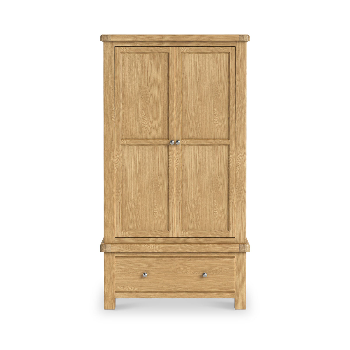 Portland Oak 1 Drawer Double Wardrobe from Roseland Furniture