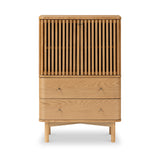 Shorwell Oak Slatted 2 Drawer 2 Door Cabinet