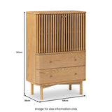 Shorwell Oak Slatted 2 Drawer 2 Door Cabinet