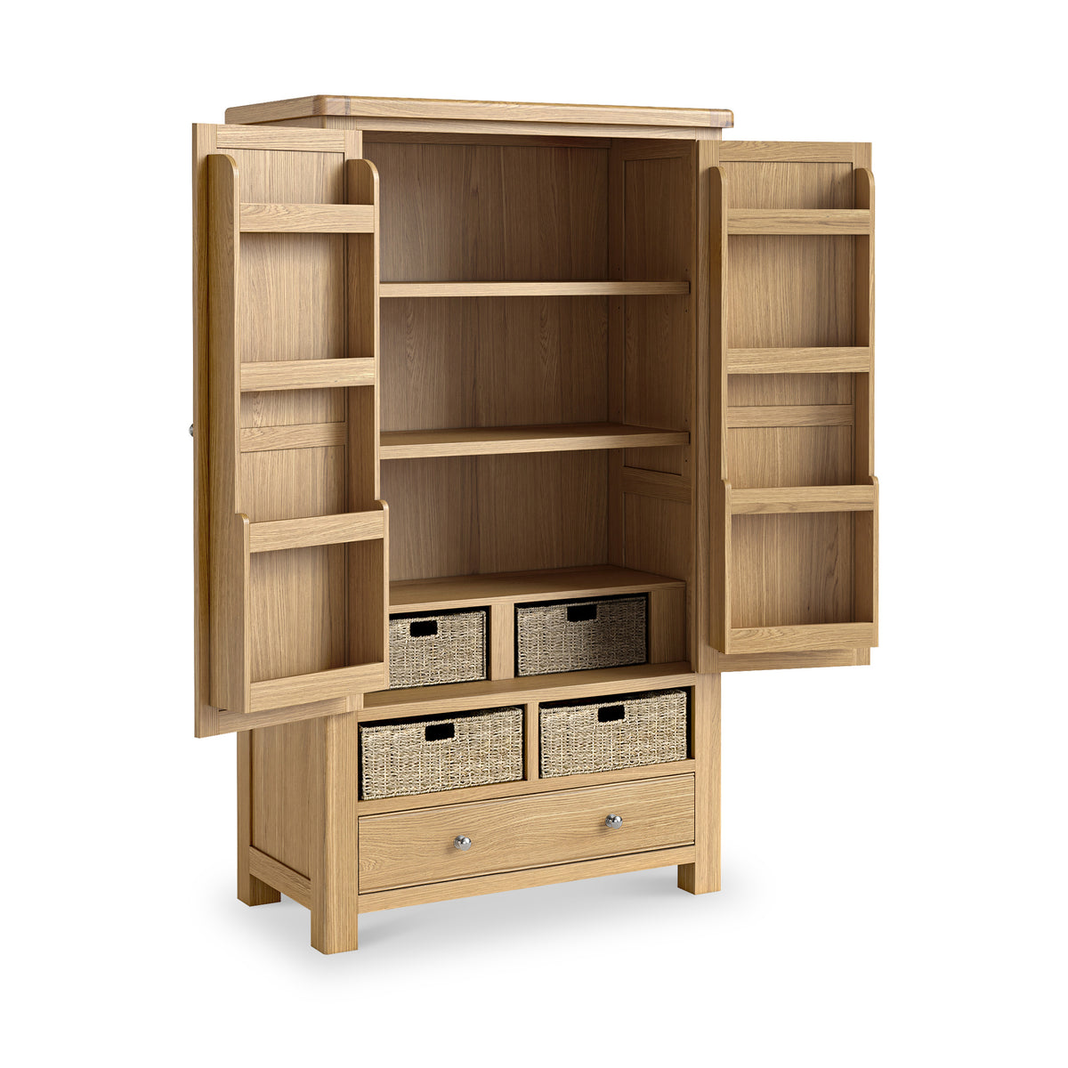 Portland Oak 5 Drawer Larder from Roseland Furniture