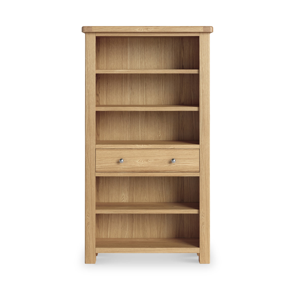 Portland Oak 5 Shelf Large Bookcase from Roseland Furniture