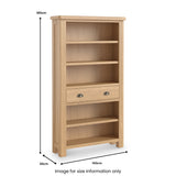 Portland-Oak-5-Shelf-Large-Bookcase from Roseland Furniture