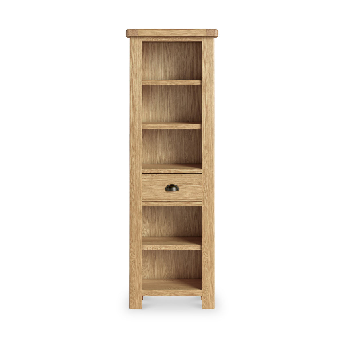 Portland Oak 5 Shelf Slim Bookcase from Roseland Furniture