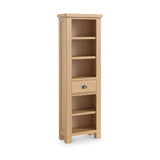 Portland-Oak-5-Shelf-Slim-Bookcase from Roseland Furniture