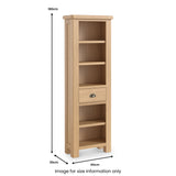 Portland-Oak-5-Shelf-Slim-Bookcase from Roseland Furniture