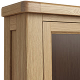 Portland Oak 2 Door Corner Display Unit from Roseland Furniture