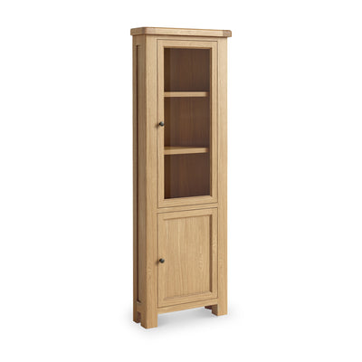 Portland Oak 2 Door Corner Display Unit