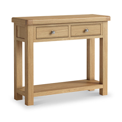 Portland Oak 2 Drawer Console Table