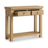 Portland Oak 2 Drawer Console Table from Roseland Furniture