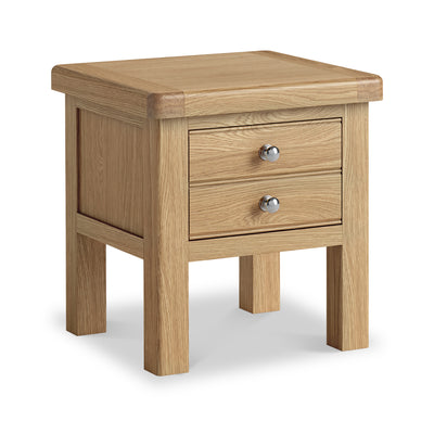 Portland Oak 2 Drawer Lamp Table