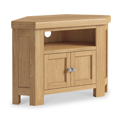 Portland Oak 2 Door Corner TV Unit