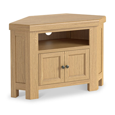 Portland Oak 2 Door Corner TV Unit