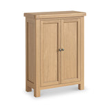 Portland-Oak-4-Shelf-Shoe-Storage-Cupboard from Roseland Furniture