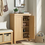 Portland-Oak-4-Shelf-Shoe-Storage-Cupboard from Roseland Furniture